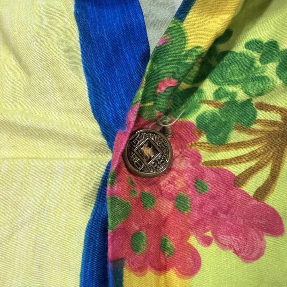 60s Hawaiian Made Button Up Shirt Size Large Classic Watercolor All Over Print M